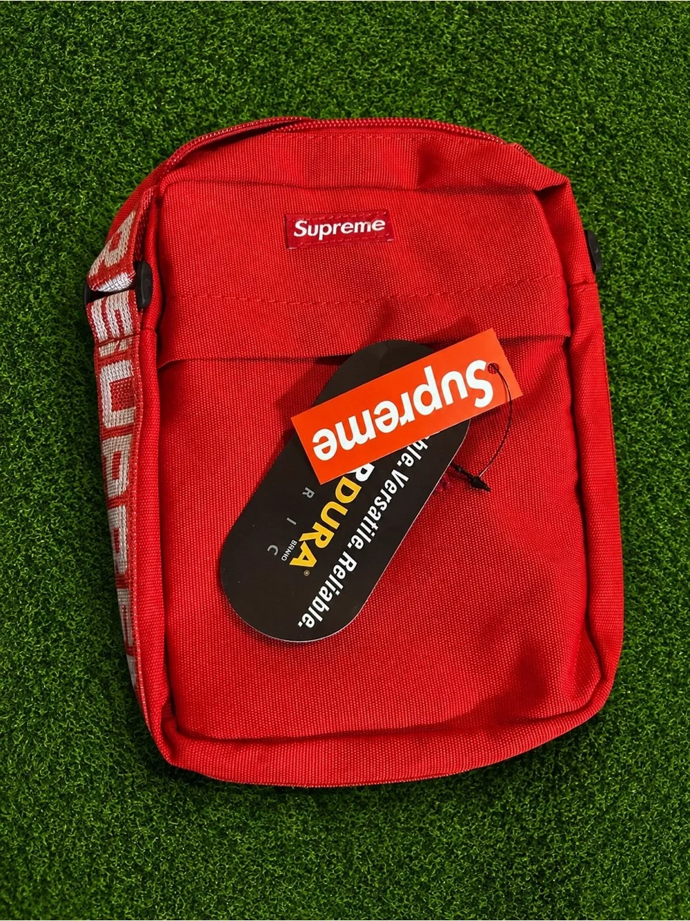 Supreme Red Crossbody Shoulder Bag with Logo Strap